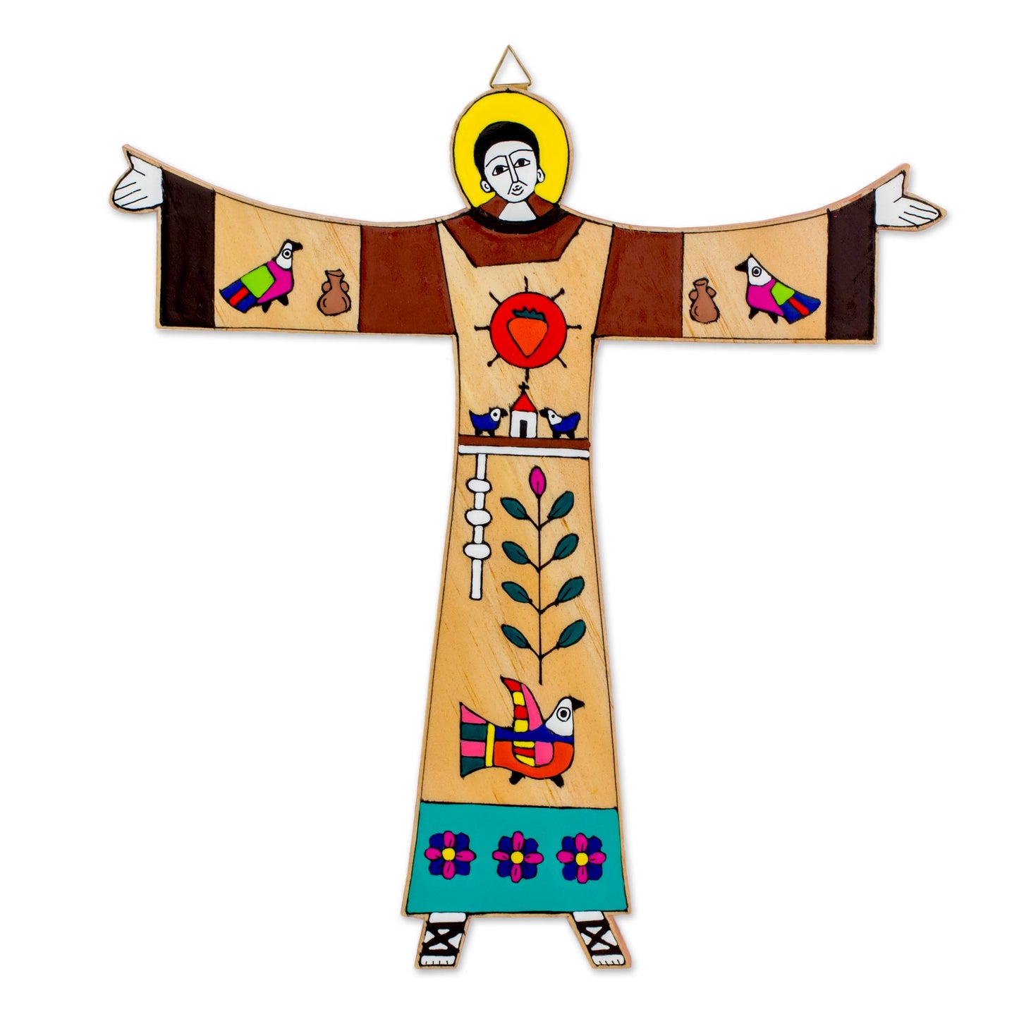 Saint Francis Religious Pinewood Wall Art