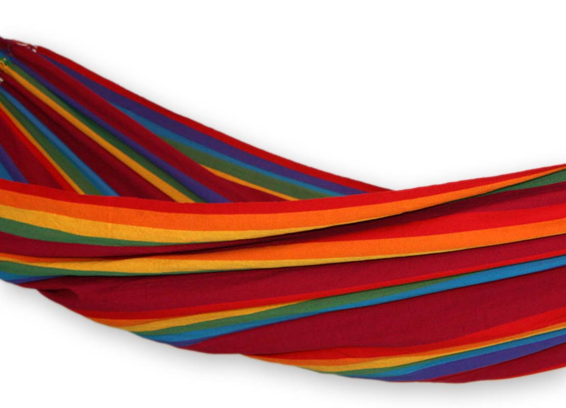 Iracema Rainbow Handmade Striped Cotton Hammock (Double)