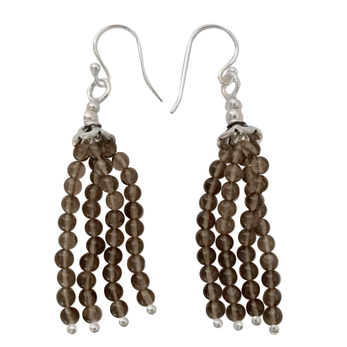 Whisper Sterling Silver and Smoky Quartz Earrings from India