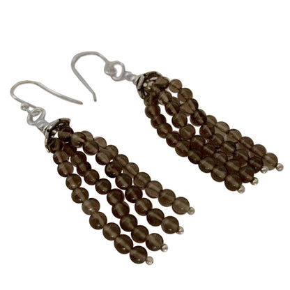 Whisper Sterling Silver and Smoky Quartz Earrings from India