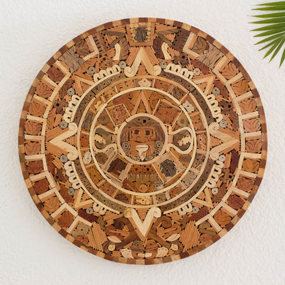 Aztec Calendar Central American Archaeological Wood Calendar