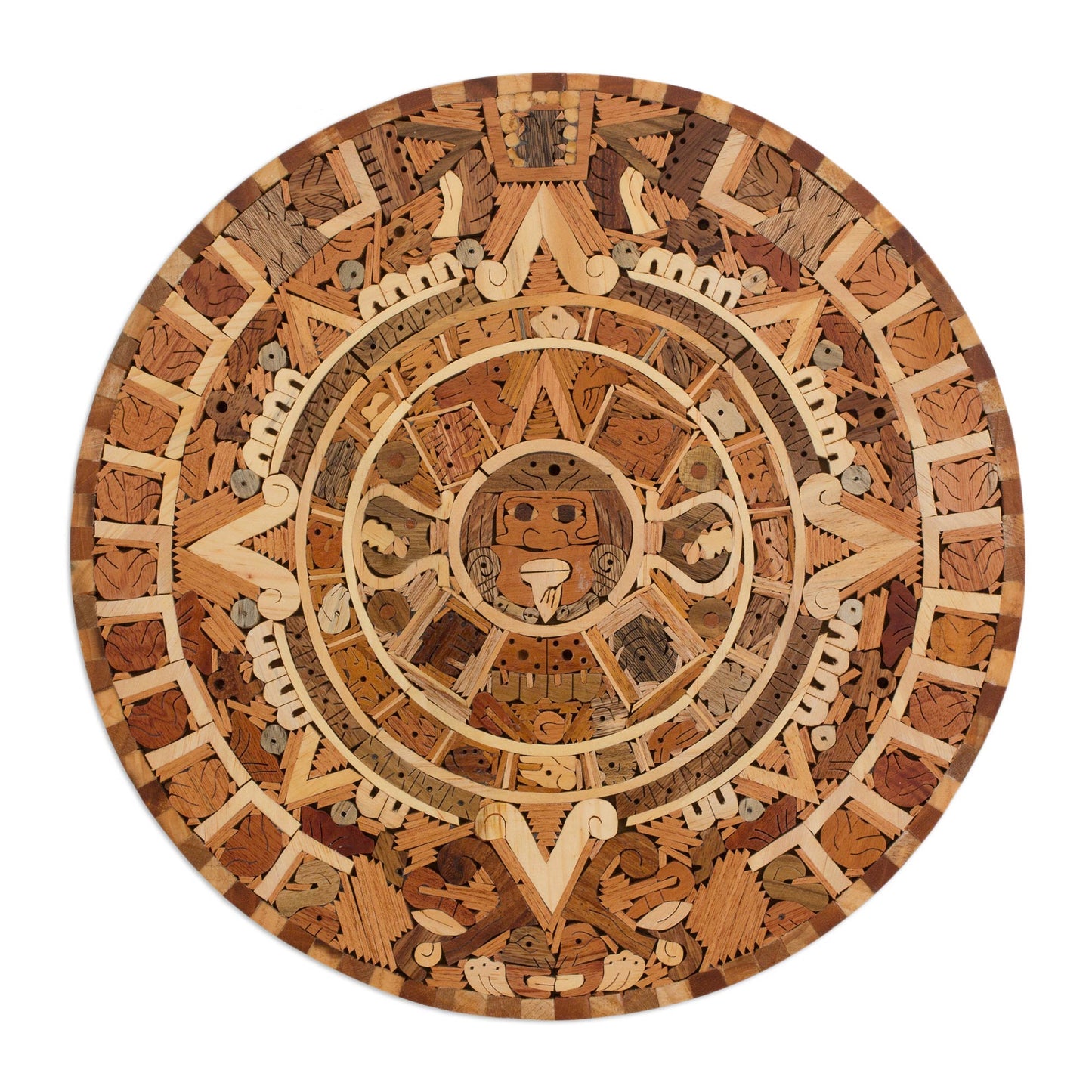 Aztec Calendar Central American Archaeological Wood Calendar