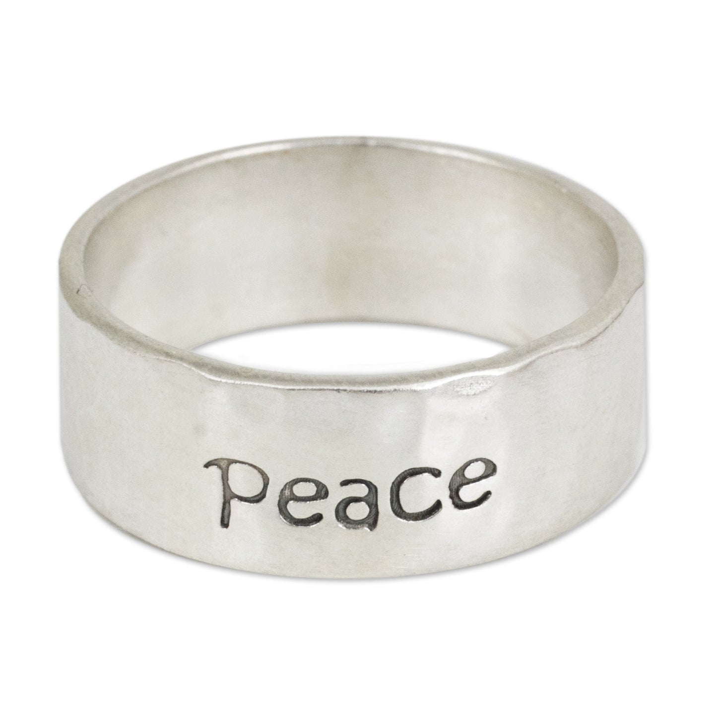 Spirit of Peace Handcrafted Sterling Silver Band Ring