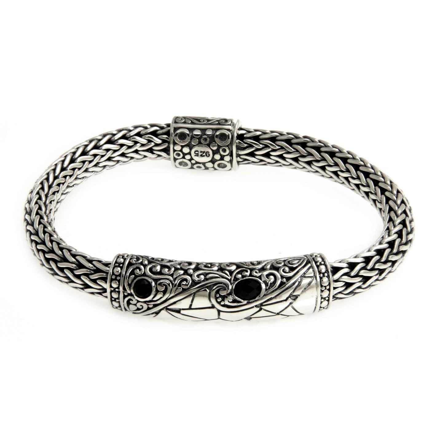 Splendid Dragon Men's Sterling Silver Bracelet