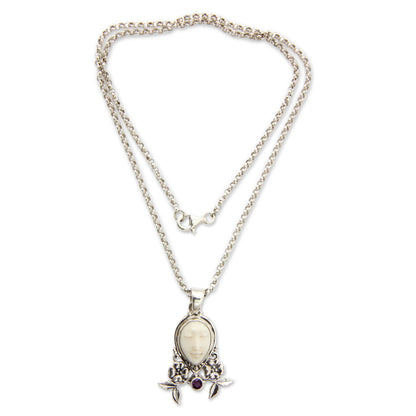 Mother Earth Sleeps Silver & Bone Necklace