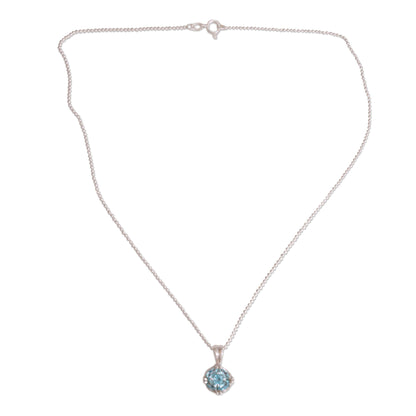 Jaipur Star Blue Topaz Pendant in Women's Sterling Silver Necklace