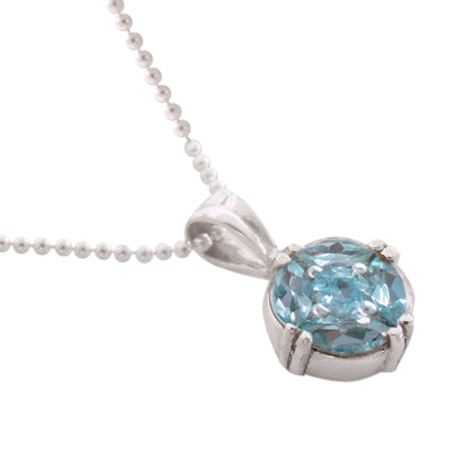 Jaipur Star Blue Topaz Pendant in Women's Sterling Silver Necklace