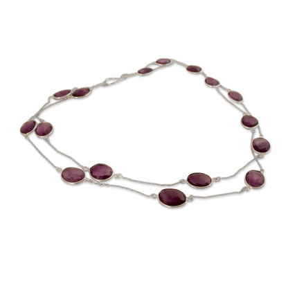 Duduma Majesty Amethyst Long Necklace with Sterling Silver