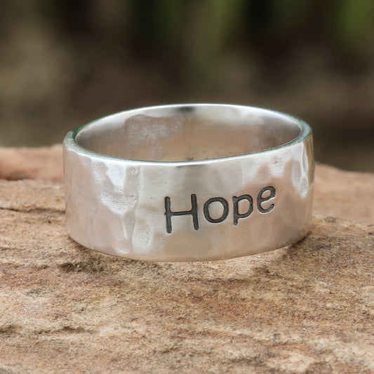 Spirit of Hope Inspirational Sterling Silver Band Ring