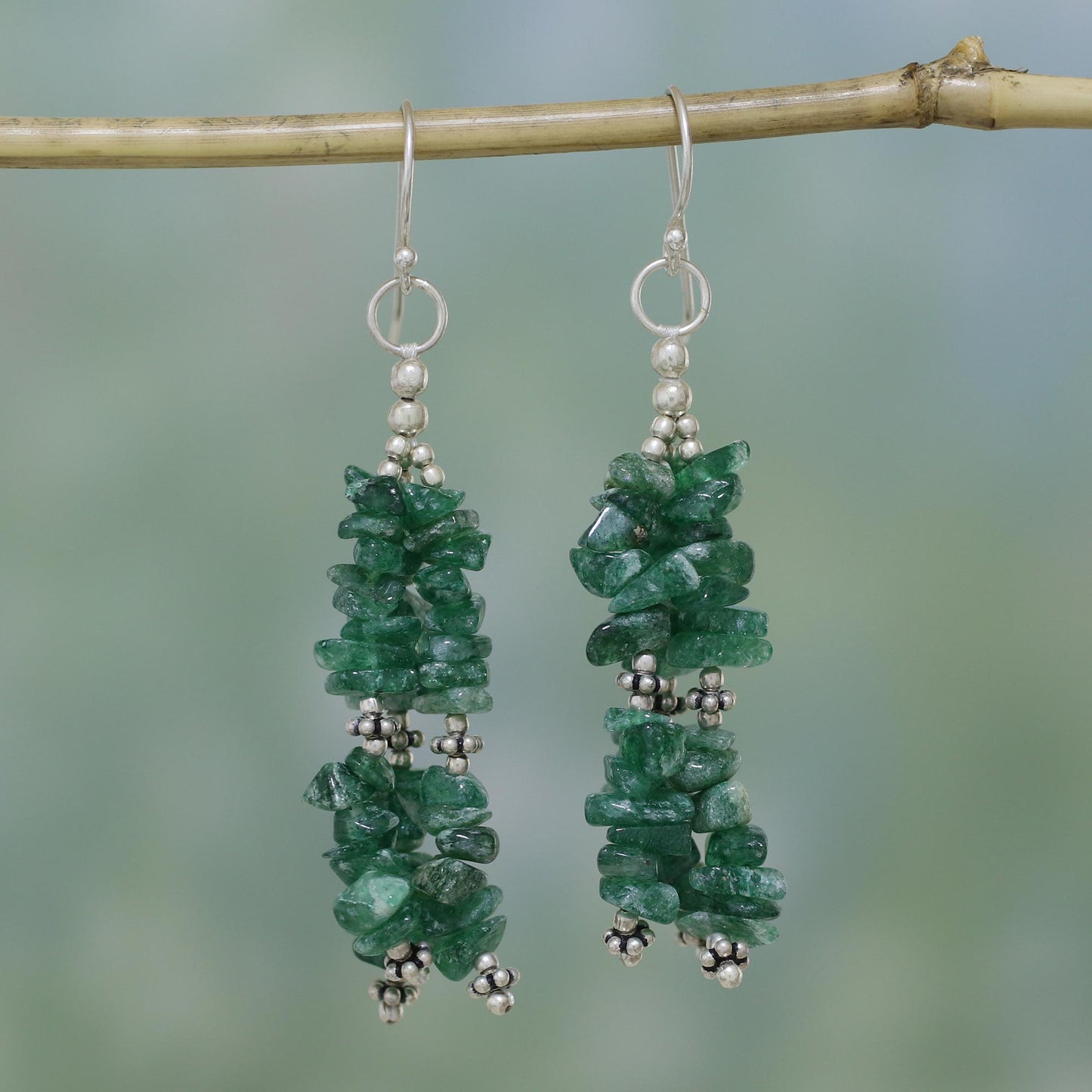 Rejoice Aventurine Beaded Waterfall Earrings