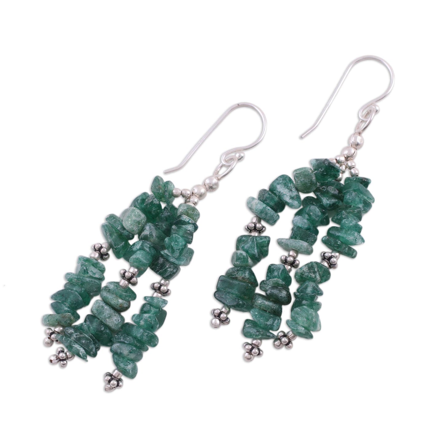 Rejoice Aventurine Beaded Waterfall Earrings