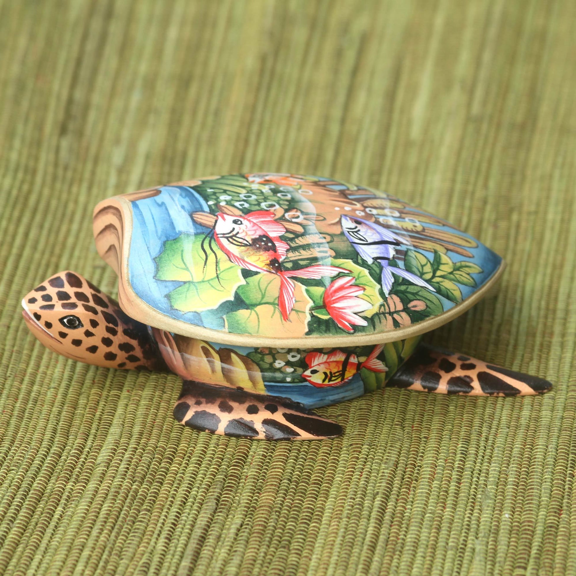 NOVICA - Petite Sea Turtle Jewelry Box