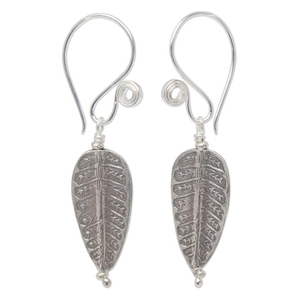 Hill Tribe Forest Silver Leaf & Tree Earrings