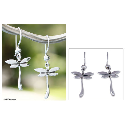 Dragonfly Mystery Sterling Silver Earrings