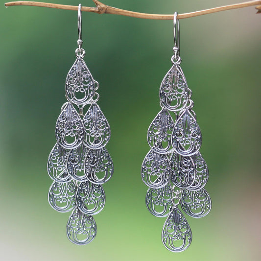 Raindrops Sterling Silver  Earrings