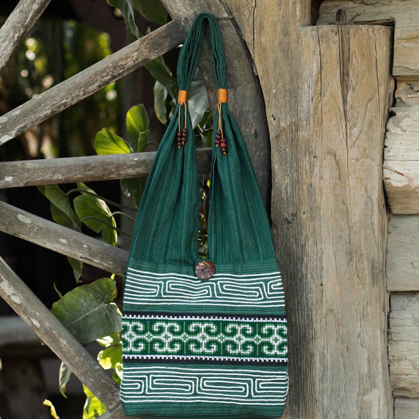 Lanna Forest Embroidered Thai Shoulder Bag