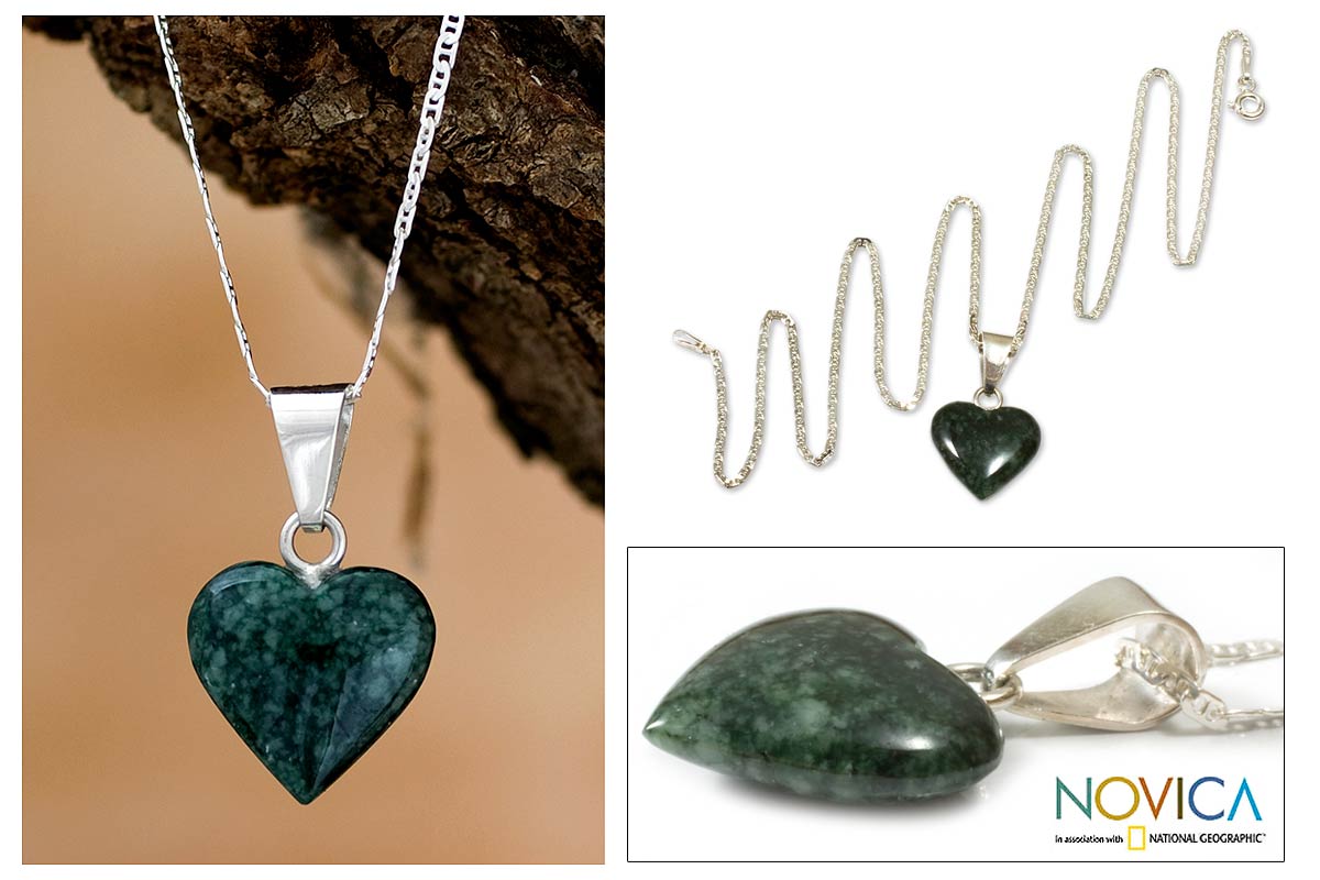 Love Immemorial Jade Heart Pendant Necklace