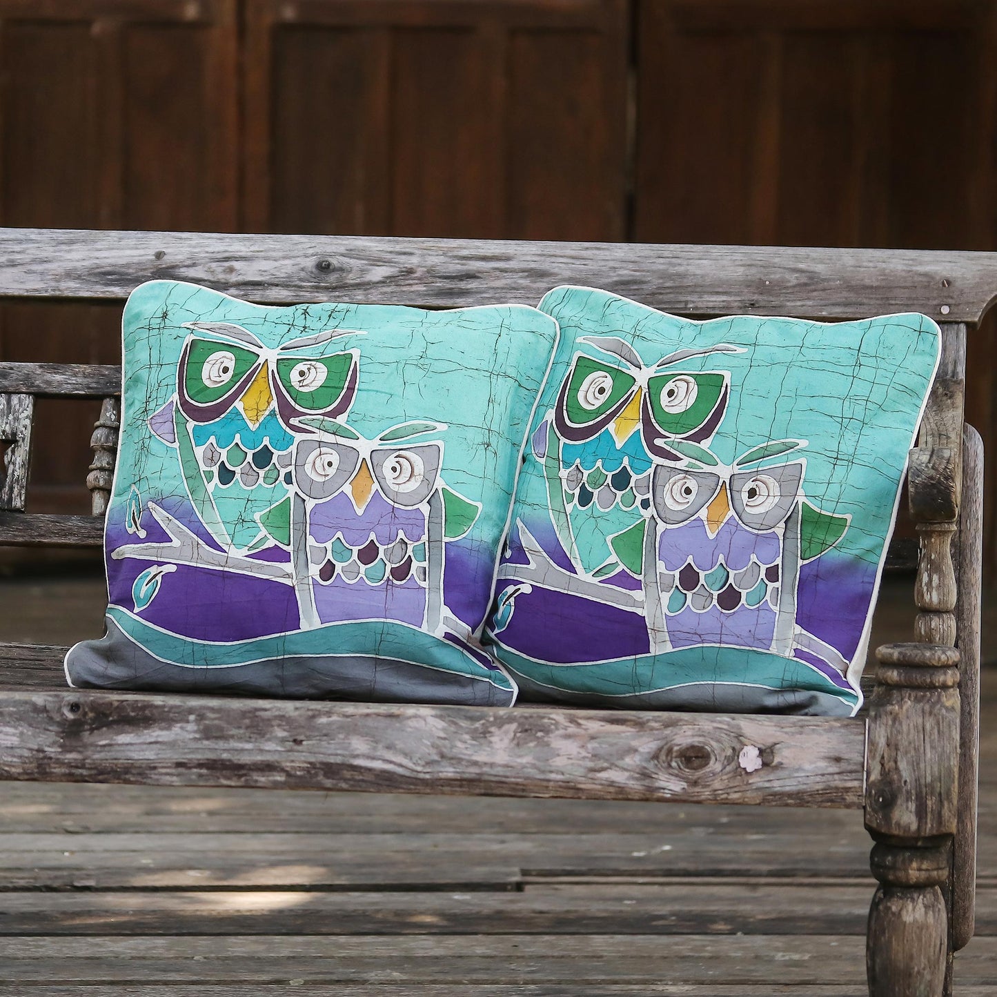 Mischievous Owls Throw Pillow Covers