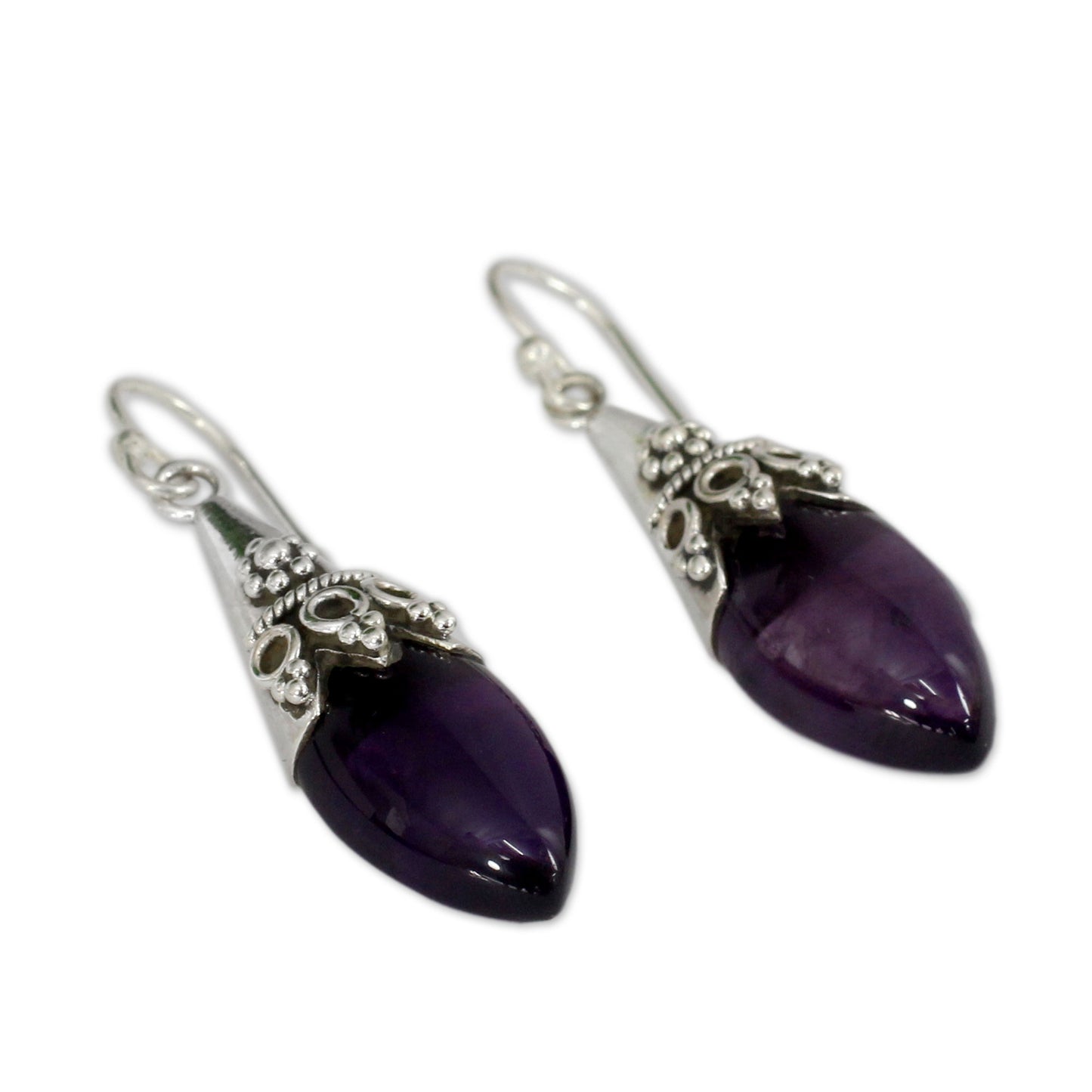 Kerala Princess Amethyst Dangle Earrings