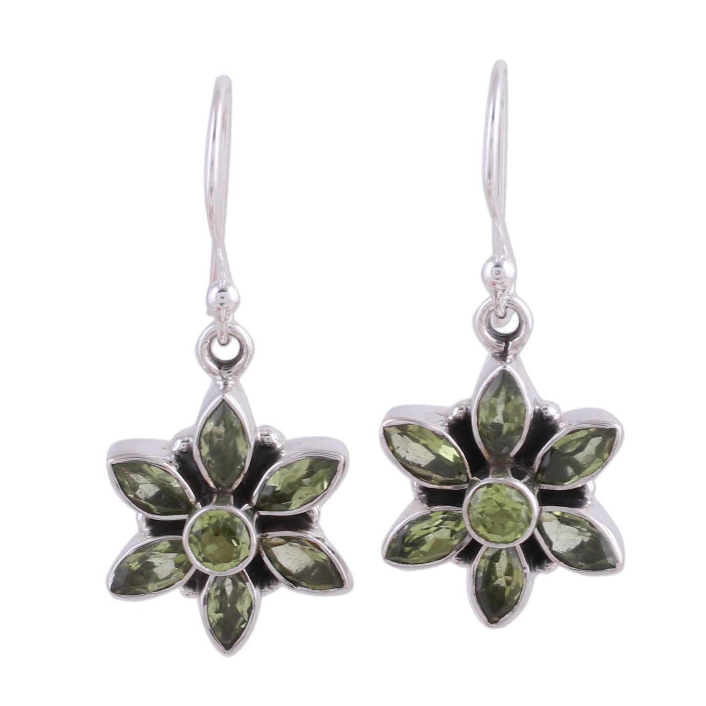 Daisy Beauty Peridot Dangle Earrings