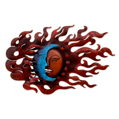 High Wind Eclipse Fair Trade Sun and Moon Steel Wall Art