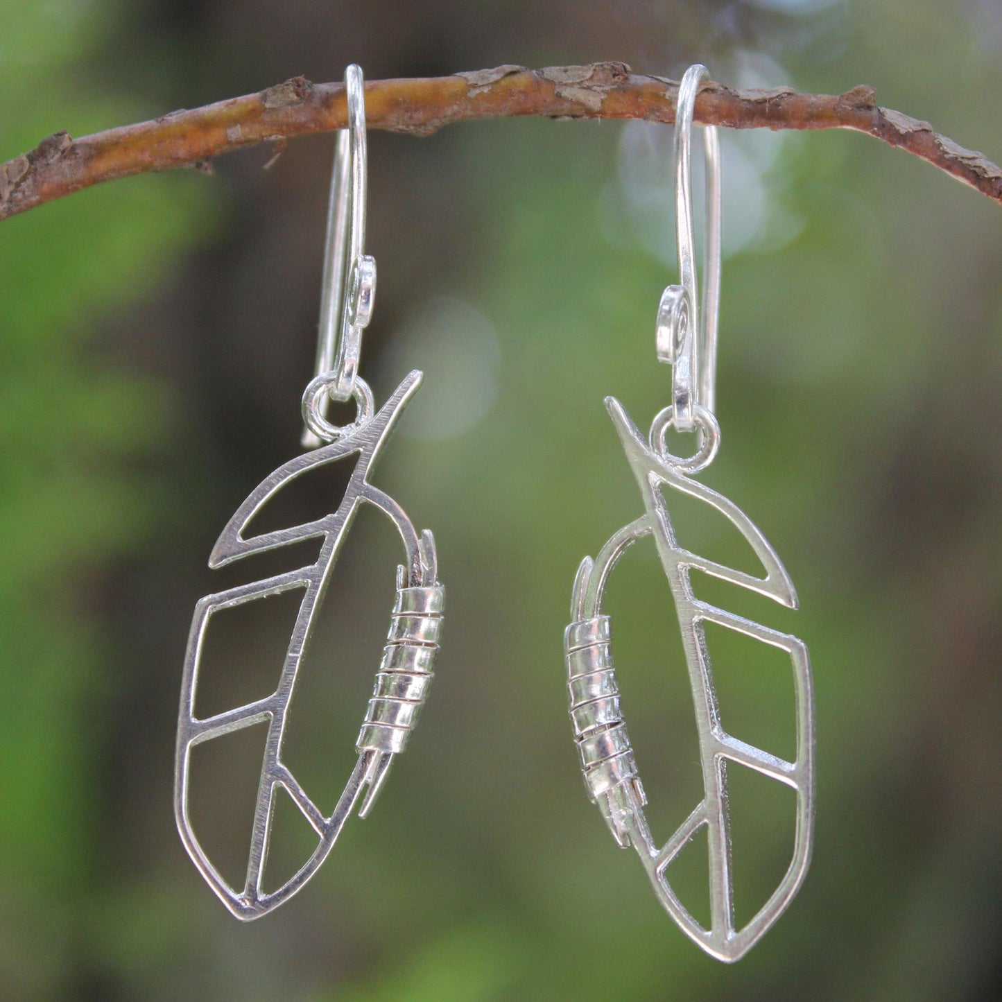 Autumn Abstraction Sterling silver dangle earrings