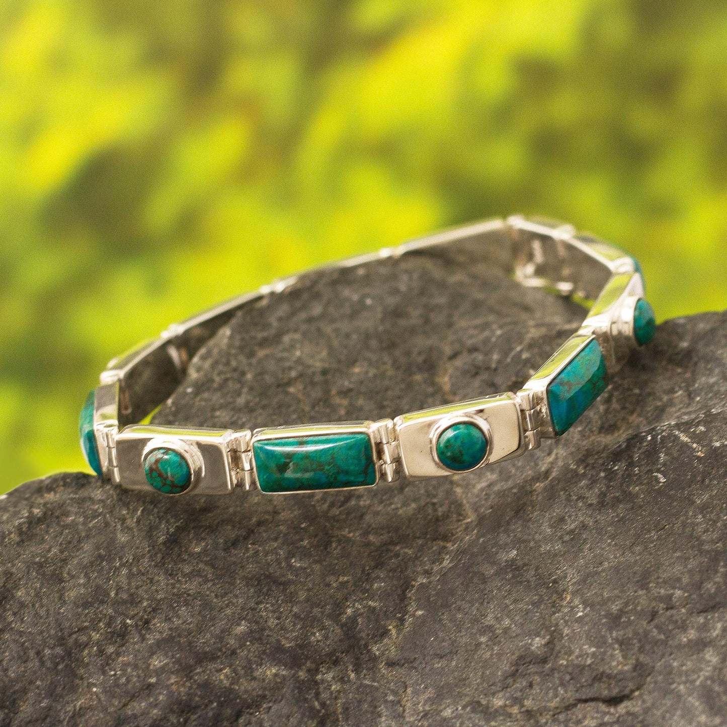 Sweetheart Chrysocolla wristband bracelet