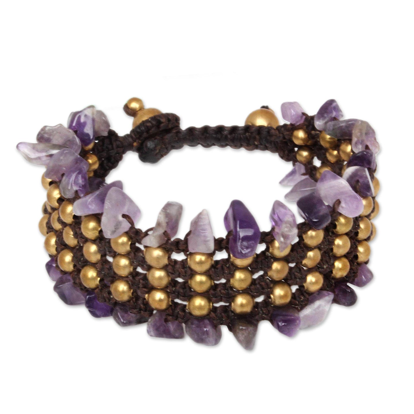 Lanna Dazzle Hand Crafted Beaded Amethyst Bracelet