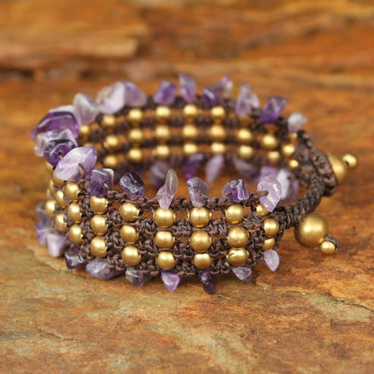 Lanna Dazzle Hand Crafted Beaded Amethyst Bracelet