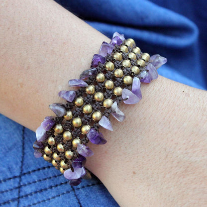 Lanna Dazzle Hand Crafted Beaded Amethyst Bracelet