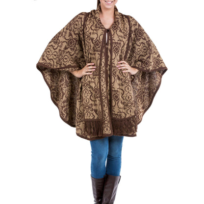 Nazca Flora Alpaca Blend Ruana Poncho