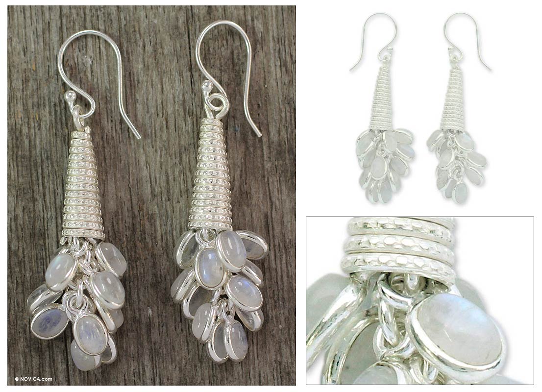 Bouquet of Love Moonstone Earrings