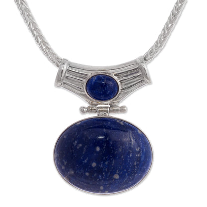 Pacific Wisdom Unique Sterling and Lapis Lazuli Pendant Necklace