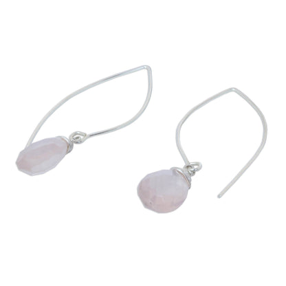 Sublime Blush Silver & Faceted Rose Quartz Earrings