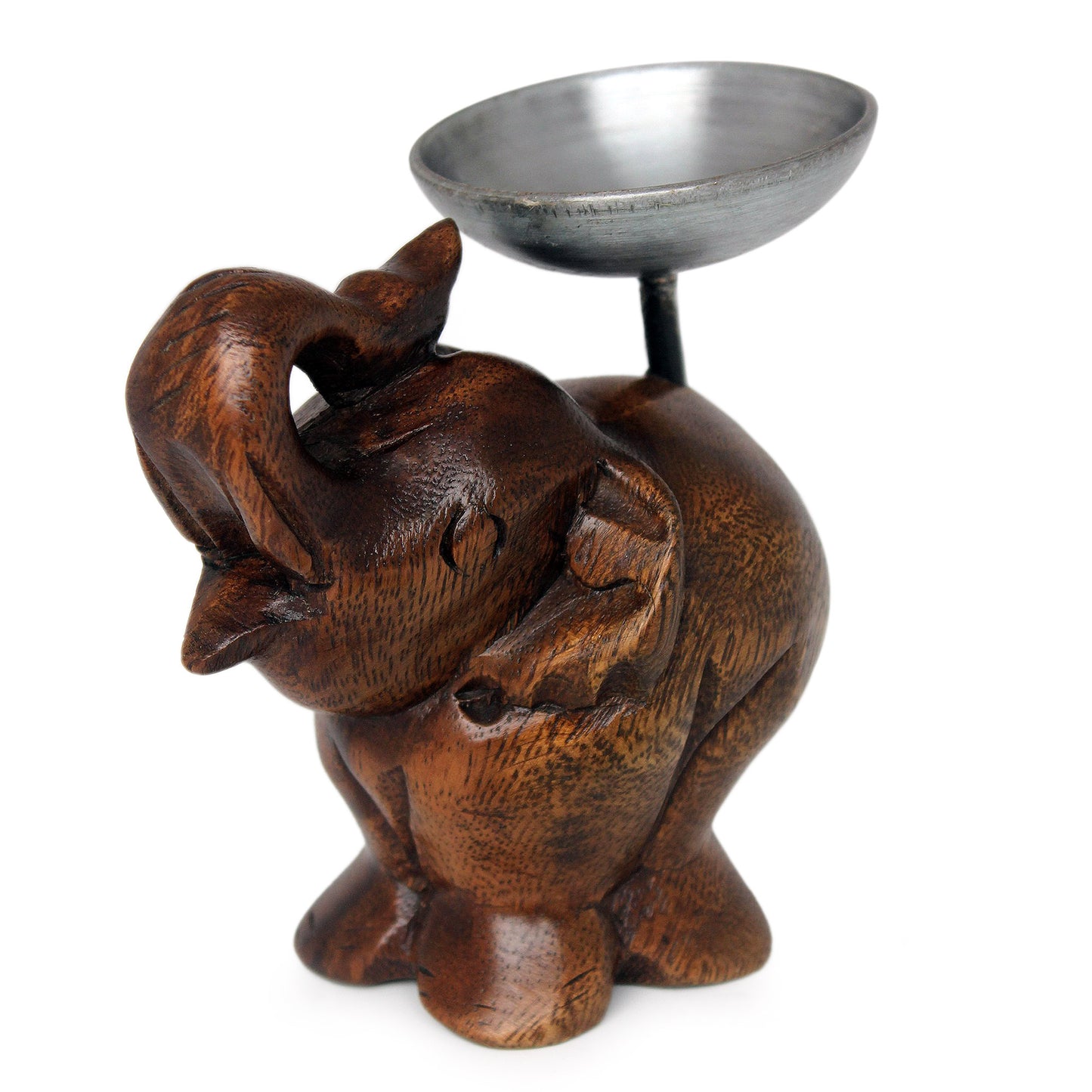 Elephant of Old Siam Fair Trade Mango Wood Candle Holder