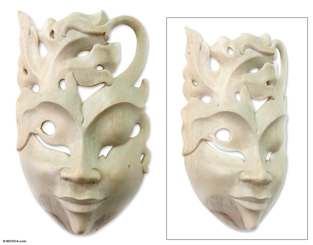 Praise Her Virtues Hibiscus Wood Mask