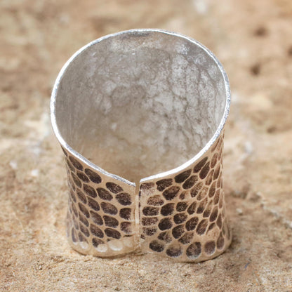 Chiang Mai Moonlight Unique Sterling Silver Band Ring from Thailand