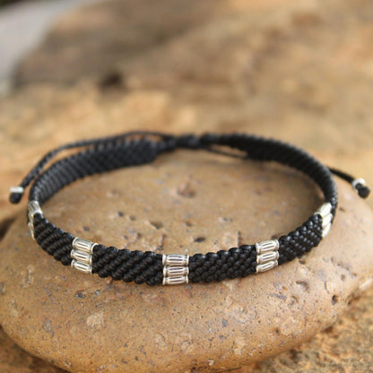 Hill Tribe Rice Silver Braided Bracelet