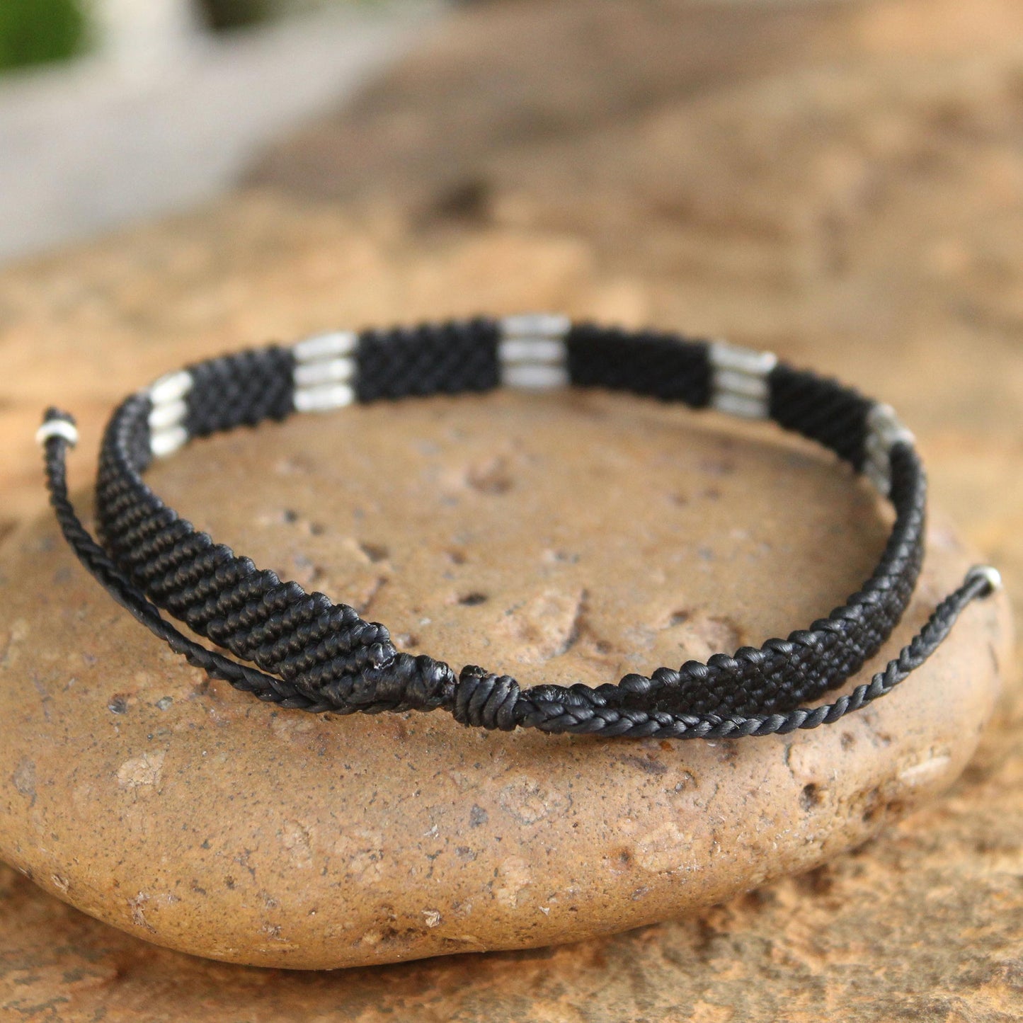 Hill Tribe Rice Silver Braided Bracelet