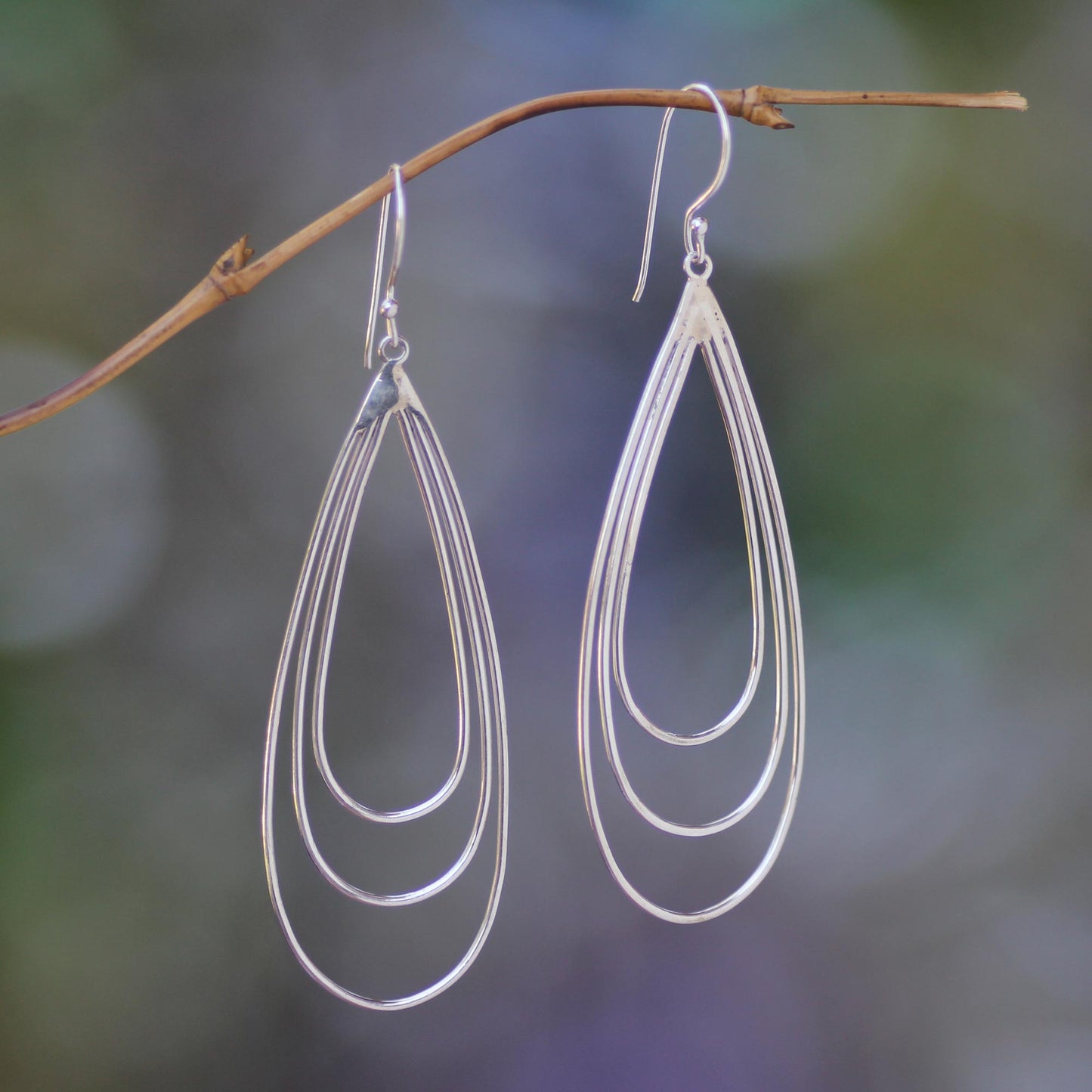 Tears of Joy Sterling Silver Dangle Earrings