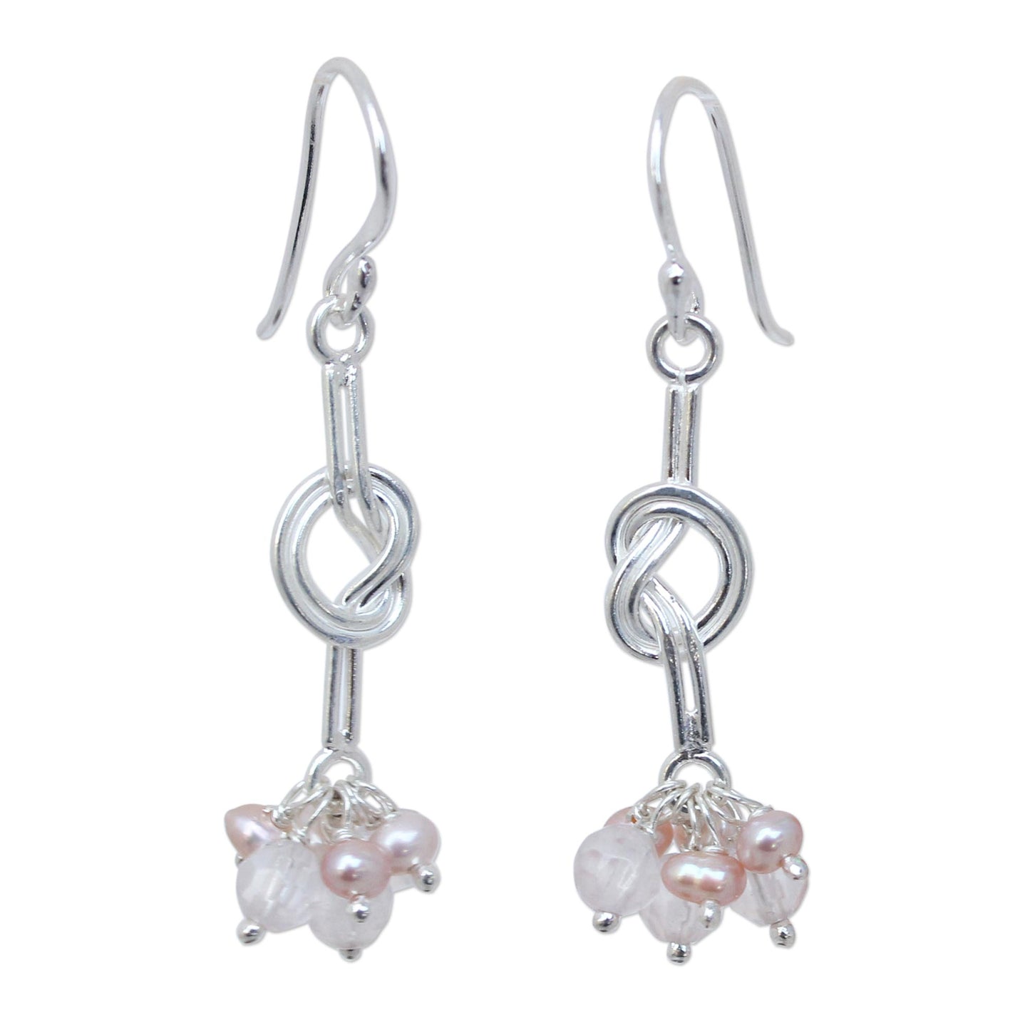 Love Knots Thai Sterling Silver Pearl Earrings