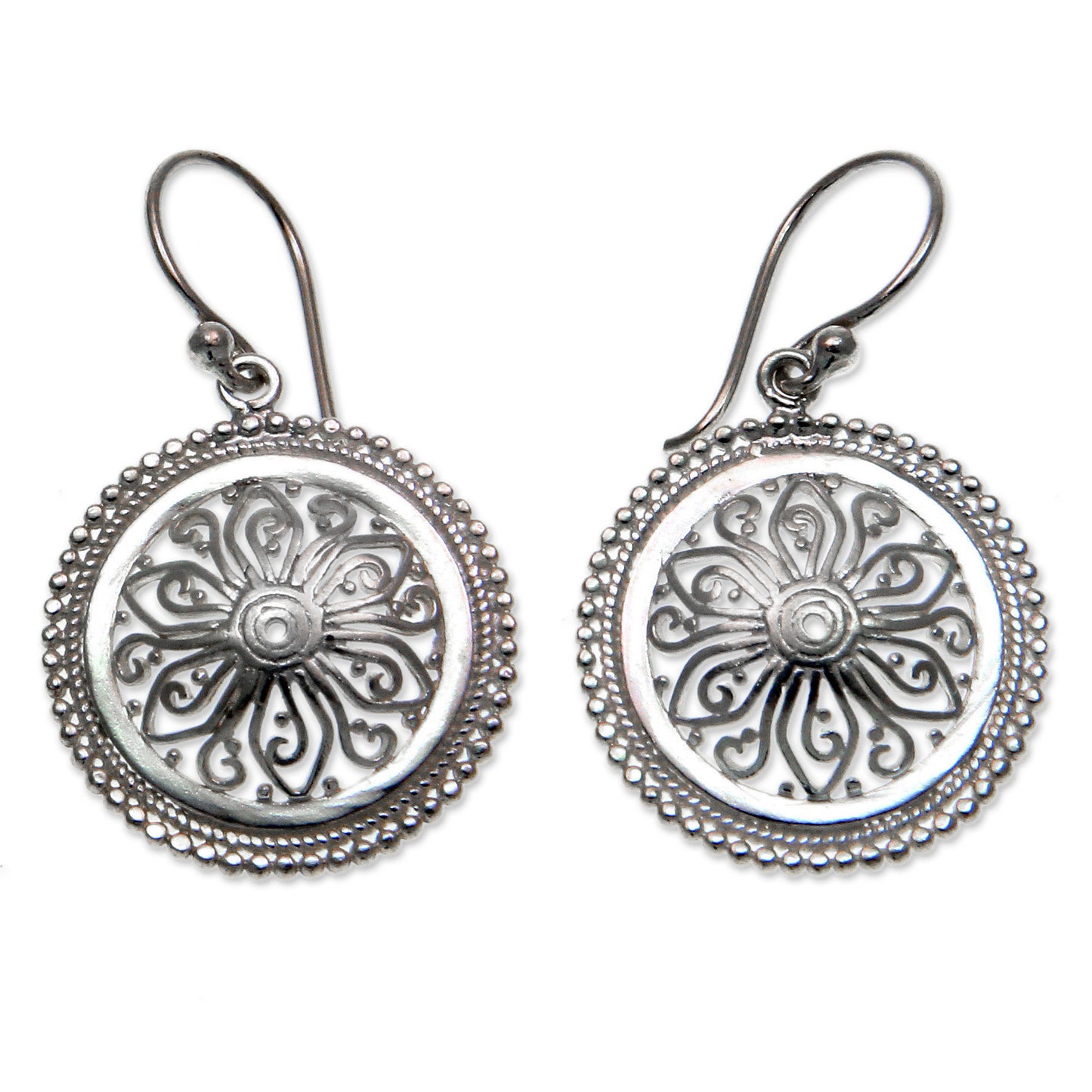 Paradise Bloom Floral Sterling Silver Dangle Earrings