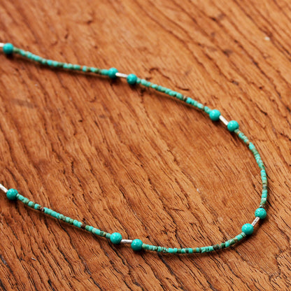 Blue Islands Reconstituted Turquoise Beaded Necklace