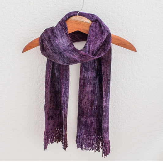 Orchid Dreamer Bamboo Chenille & Cotton Scarf