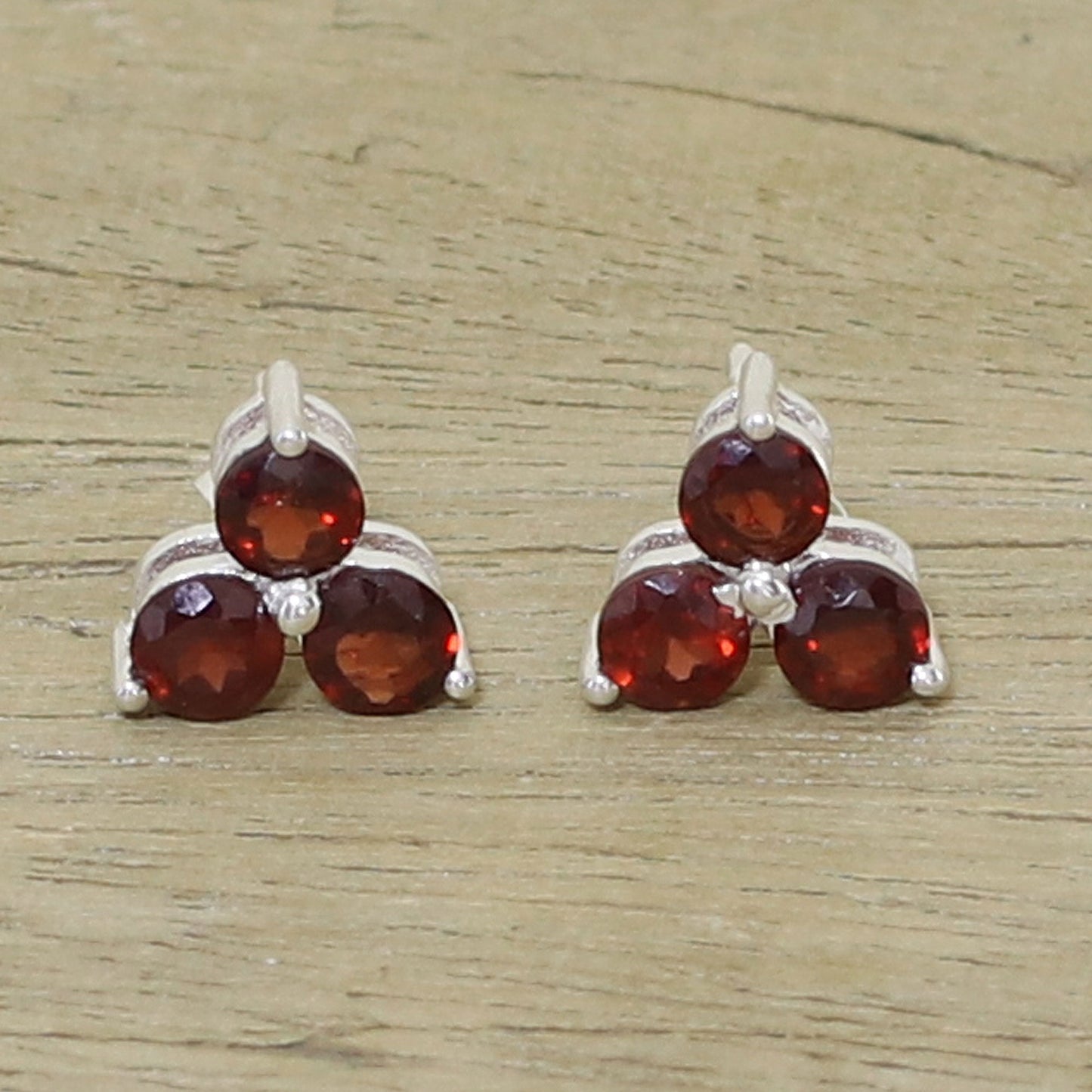 Chennai Stars Garnet Earrings