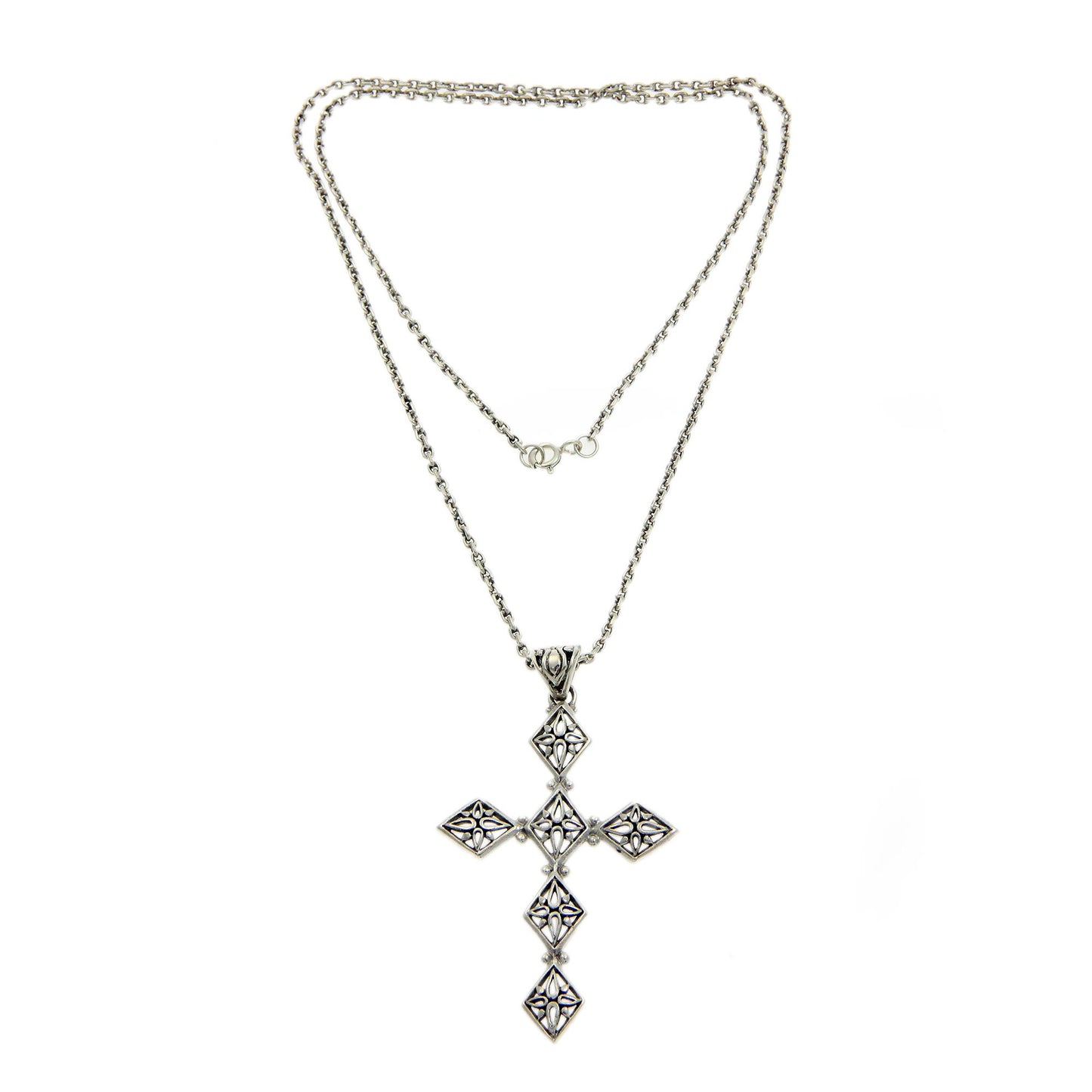 Spirituality Unique Sterling Silver Cross Necklace