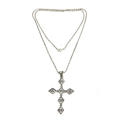 Spirituality Unique Sterling Silver Cross Necklace