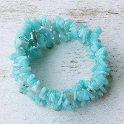 Wonders Handcrafted Beaded Amazonite Bracelets (Set of 3)