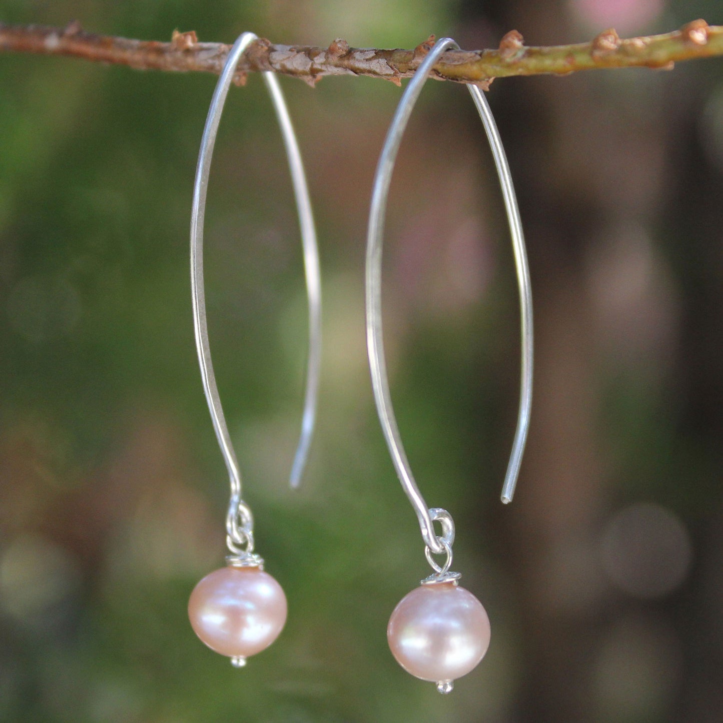 Precious Pink Sterling Silver Earrings