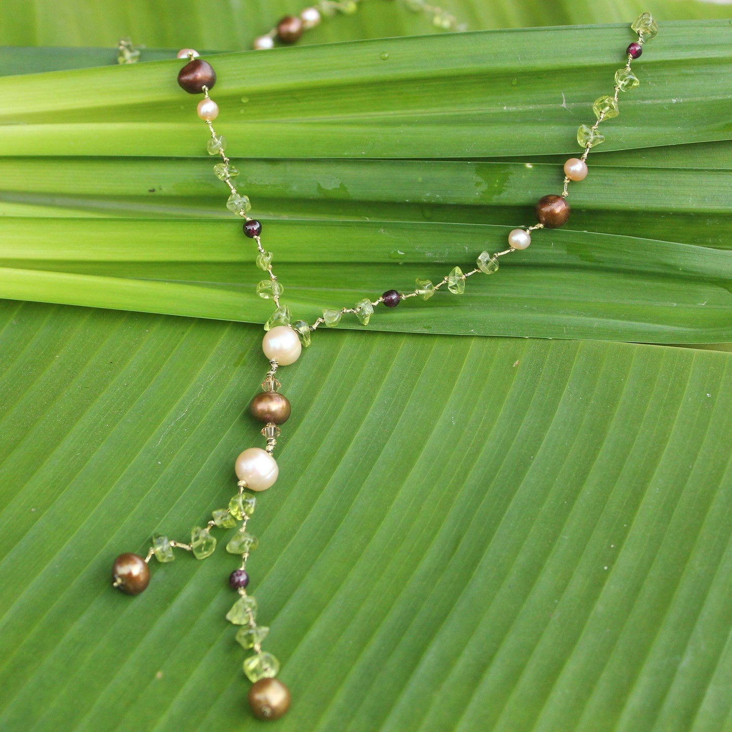 Nature's Melody Pearl & Gemstone Beaded Necklace